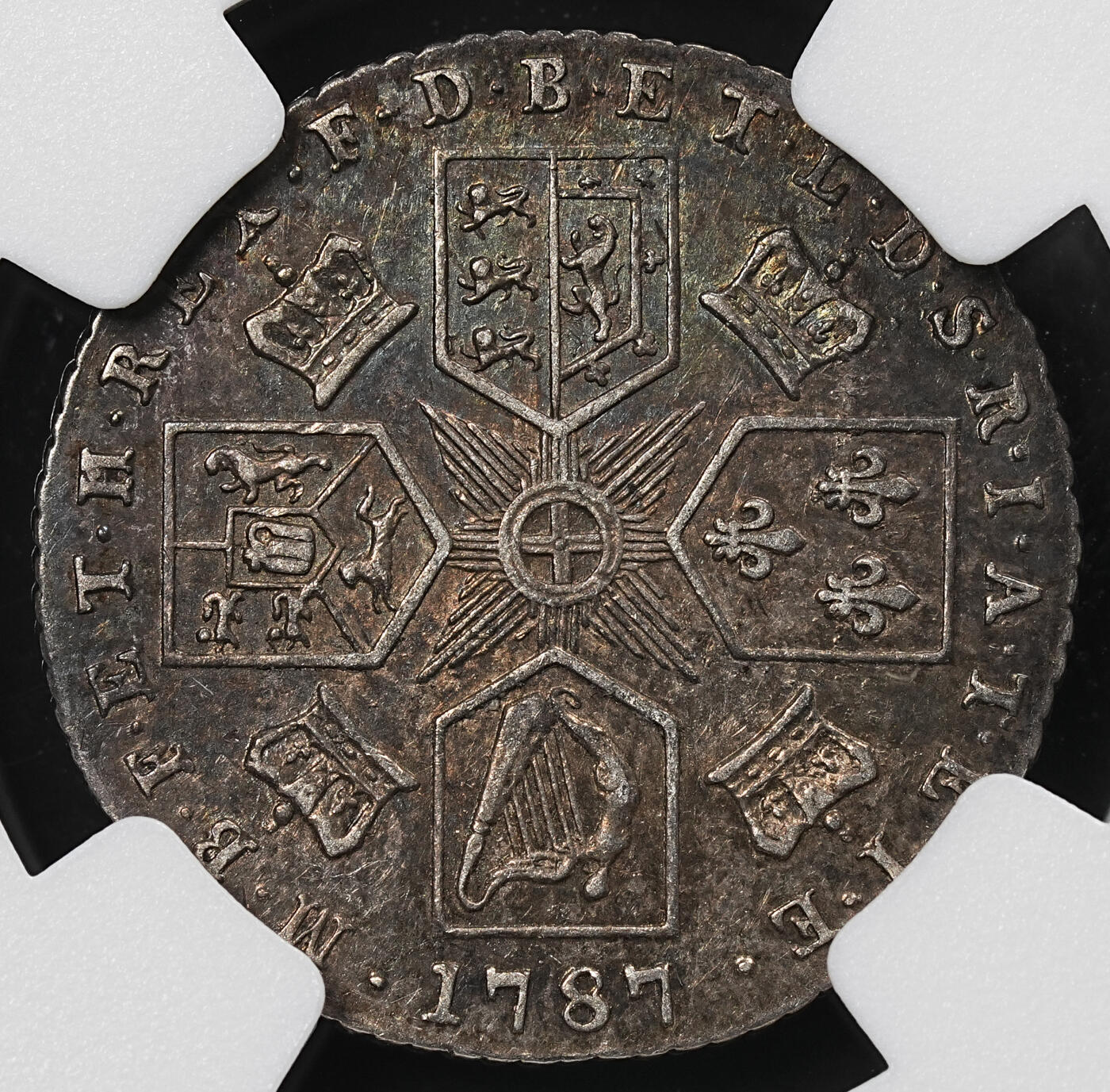 修遠堂世界钱币第九十五期 NGC AU55 1787年英国6便士银币