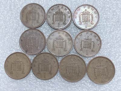 第一海外回流一元起拍收藏 散集专场  第274期 - 英国1便士硬币 10枚 花冠女王版