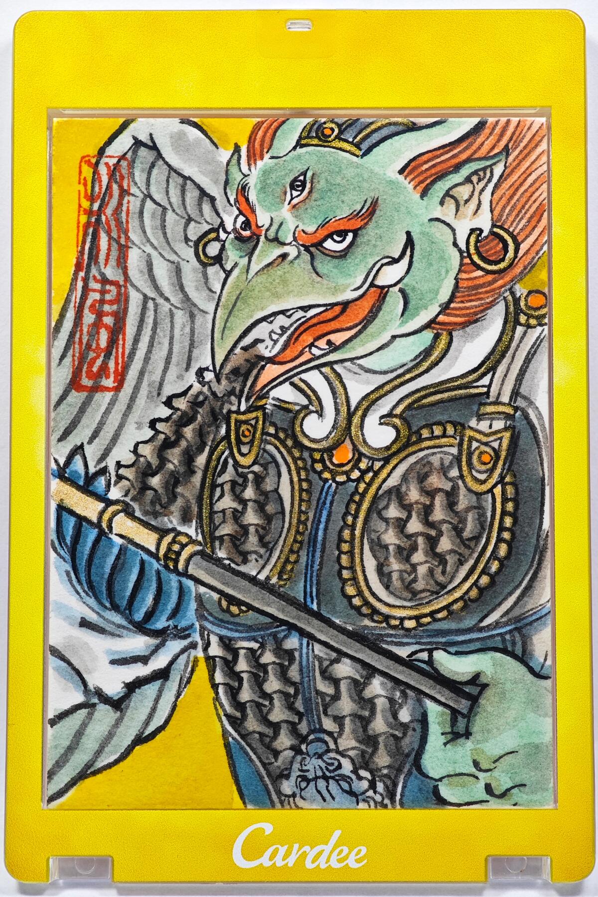 白泽拍卖卡牌手绘专场第29期（忽有故人心上过，回首山河已是秋） 2025 卢艺丰手绘卡 狮驼岭三妖三弟金翅大鹏  卢艺丰签题 卡砖封装