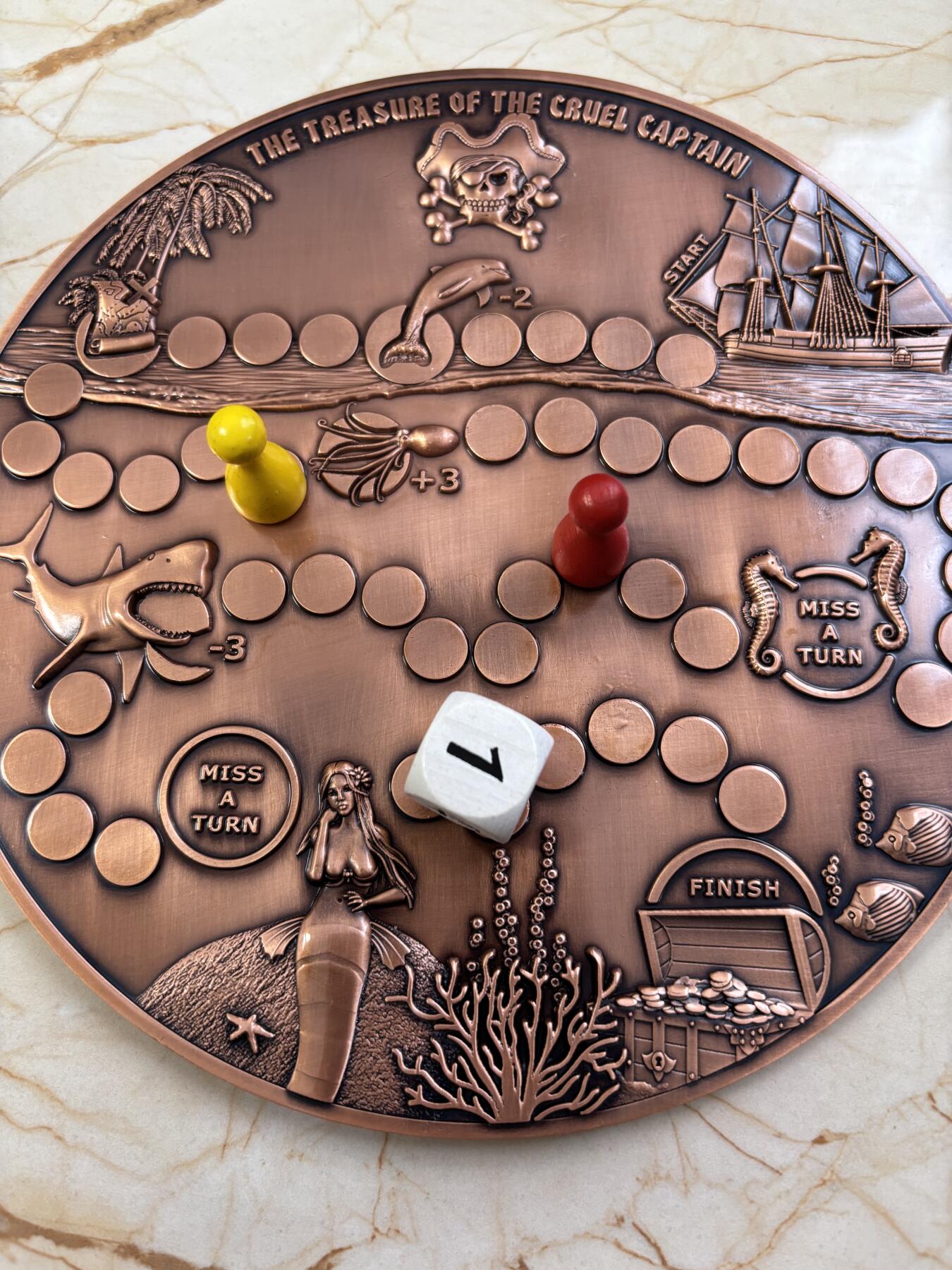 第184期拍卖 帕劳2015年寻找海盗宝藏超大规格游戏棋纪念铜币带黑绒袋