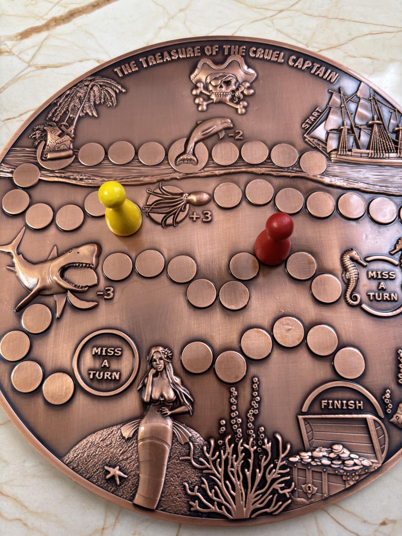 第184期拍卖 帕劳2015年寻找海盗宝藏超大规格游戏棋纪念铜币带黑绒袋