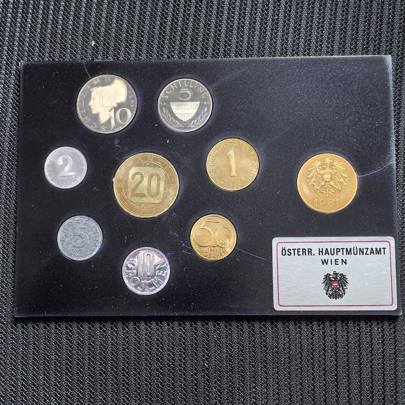 道一币馆币章第一百五十六场 原盒装 奥地利1981年精制套币八枚+纪念章