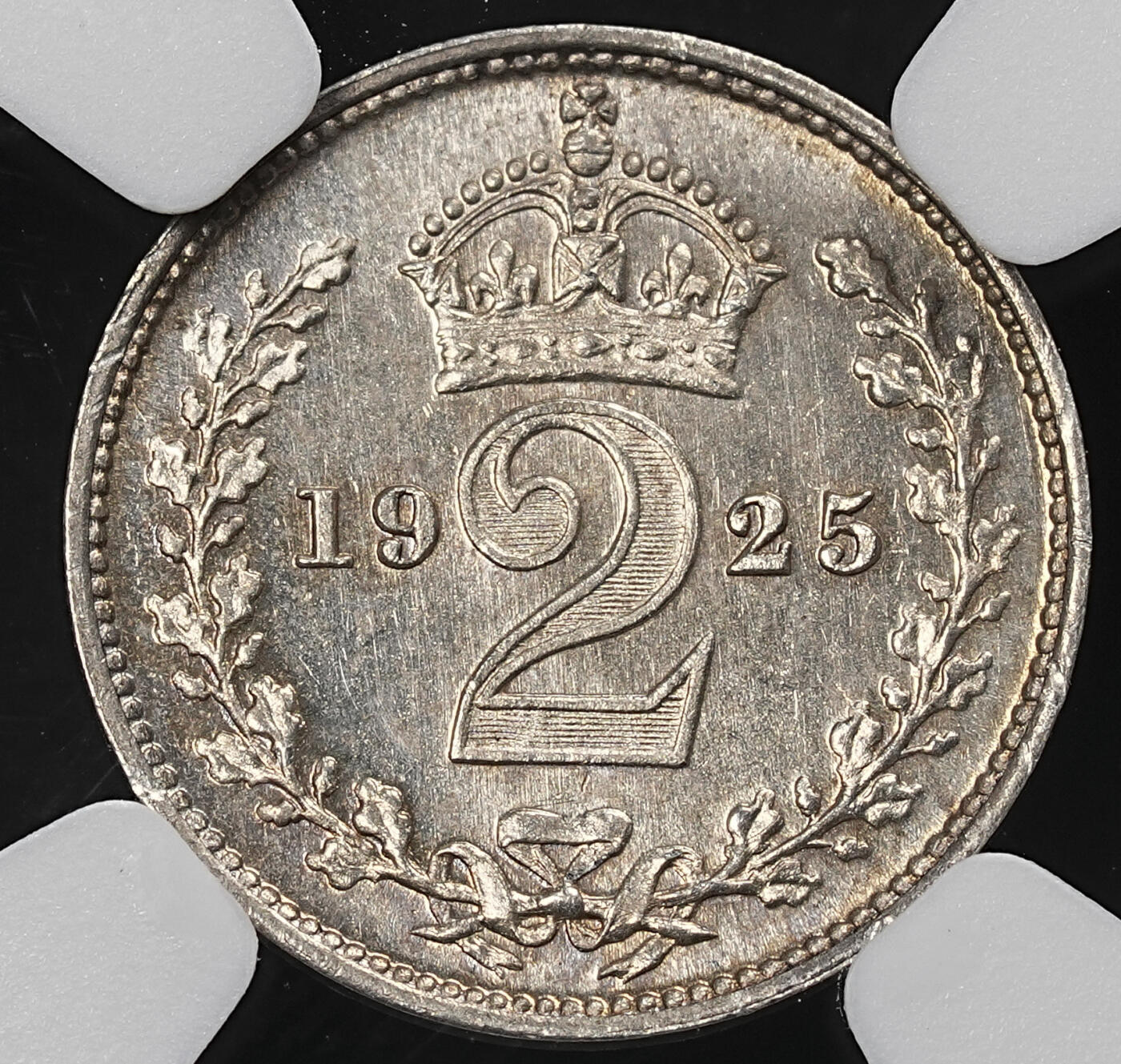 修遠堂世界钱币第九十五期 NGC MS65 1925年英国2便士濯足银币