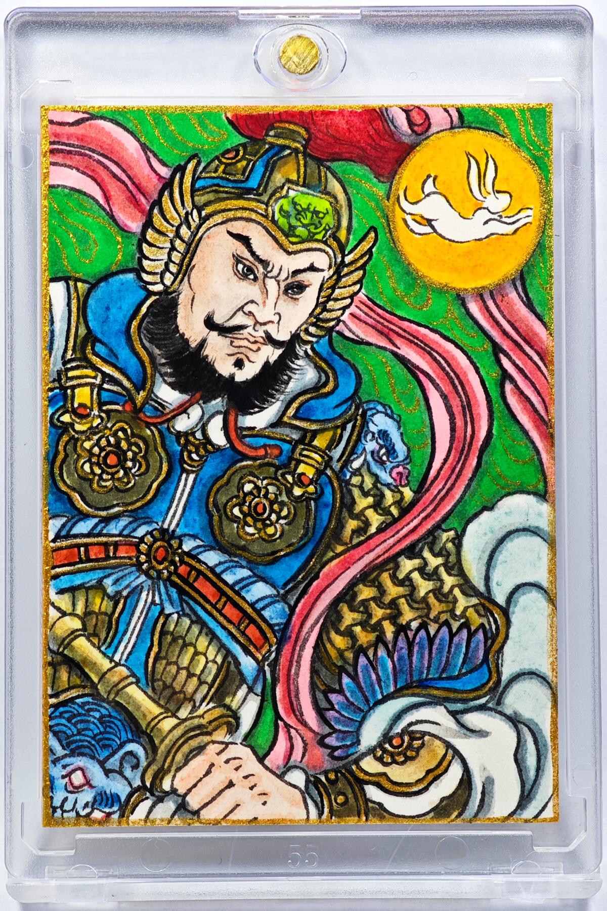 白泽拍卖卡牌手绘专场第29期（忽有故人心上过，回首山河已是秋） 2025 卢艺丰手绘卡 尉迟恭  卢艺丰背签绘 卡砖封装