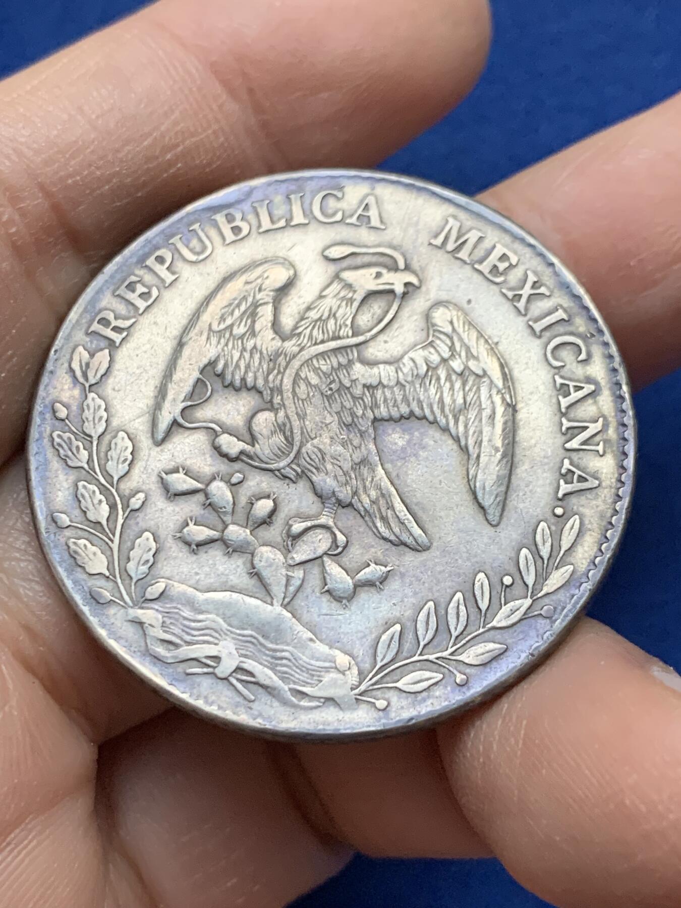 《竞宝斋》第443场 周日，周一，2场连拍 （全场包邮） 墨西哥1896 CN AM版 鹰洋 8R银币