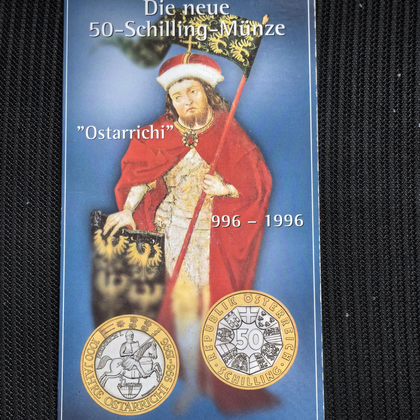 道一币馆币章第一百五十六场 原包装 奥地利1996年奥斯塔里奇城千年50先令纪念币