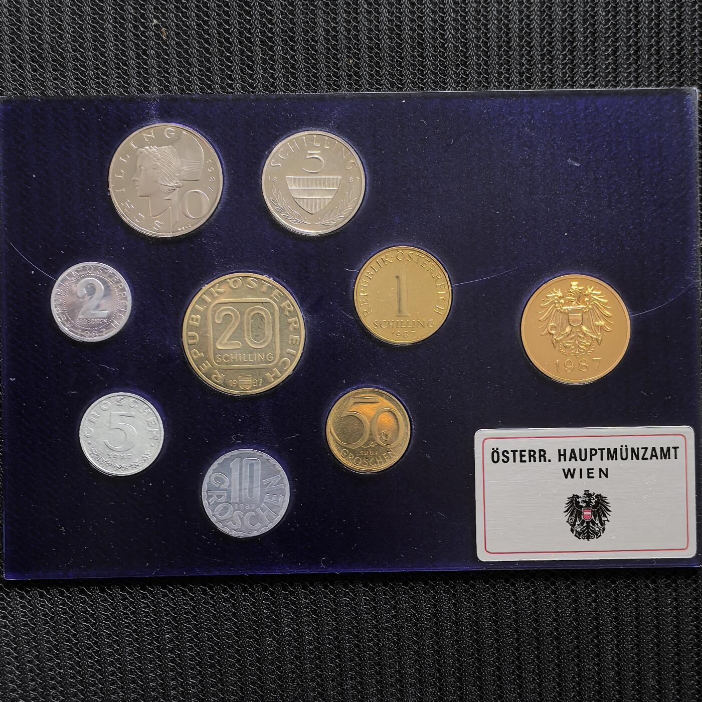 道一币馆币章第一百五十六场 原盒装 奥地利1987年精制套币八枚+纪念章