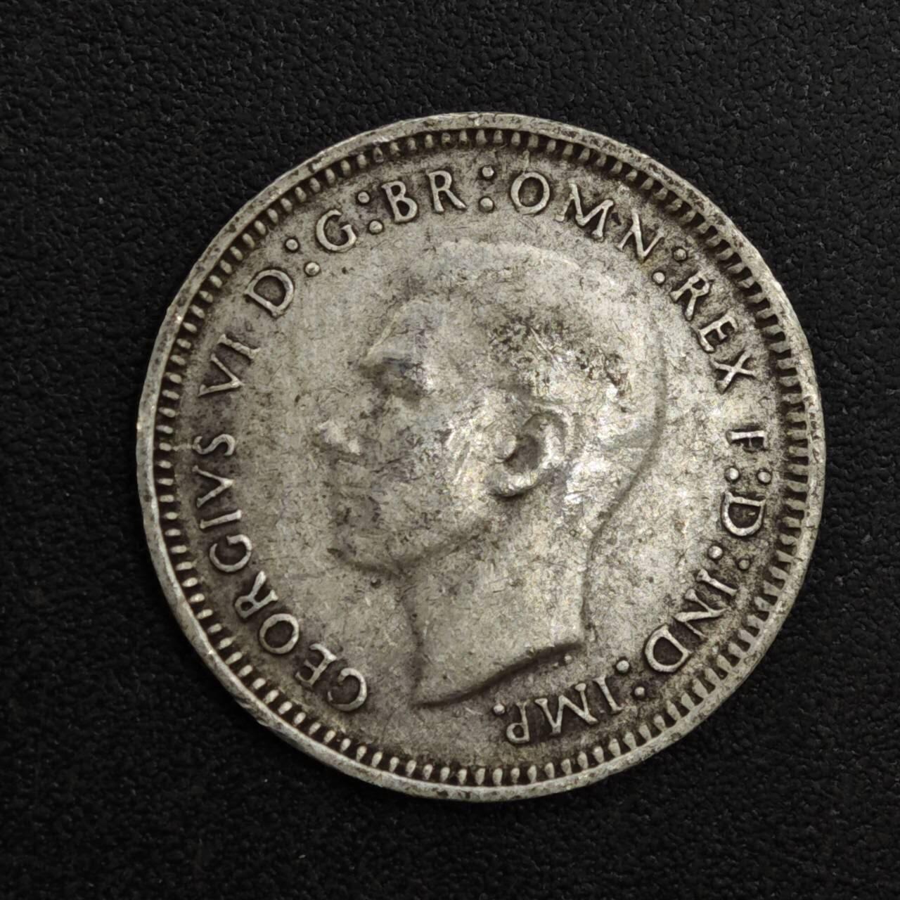 【淘币小摊】实时拍第八百一十三拍   散币场   满百包邮可预留二周 每周一统一发货   澳大利亚1943年乔治六世3便士银币