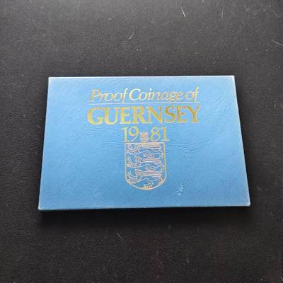 【全场包邮】纯粹捡漏拍485场（免费代拍第22场） - 根西1981年官方发行皇家厂经典信封装精制套币-含根西百合1镑精制币-盒证全-PS9