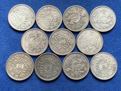 《竞宝斋》第443场 周日，周一，2场连拍 （全场包邮） - 日本单凤银币 总重约52.3克