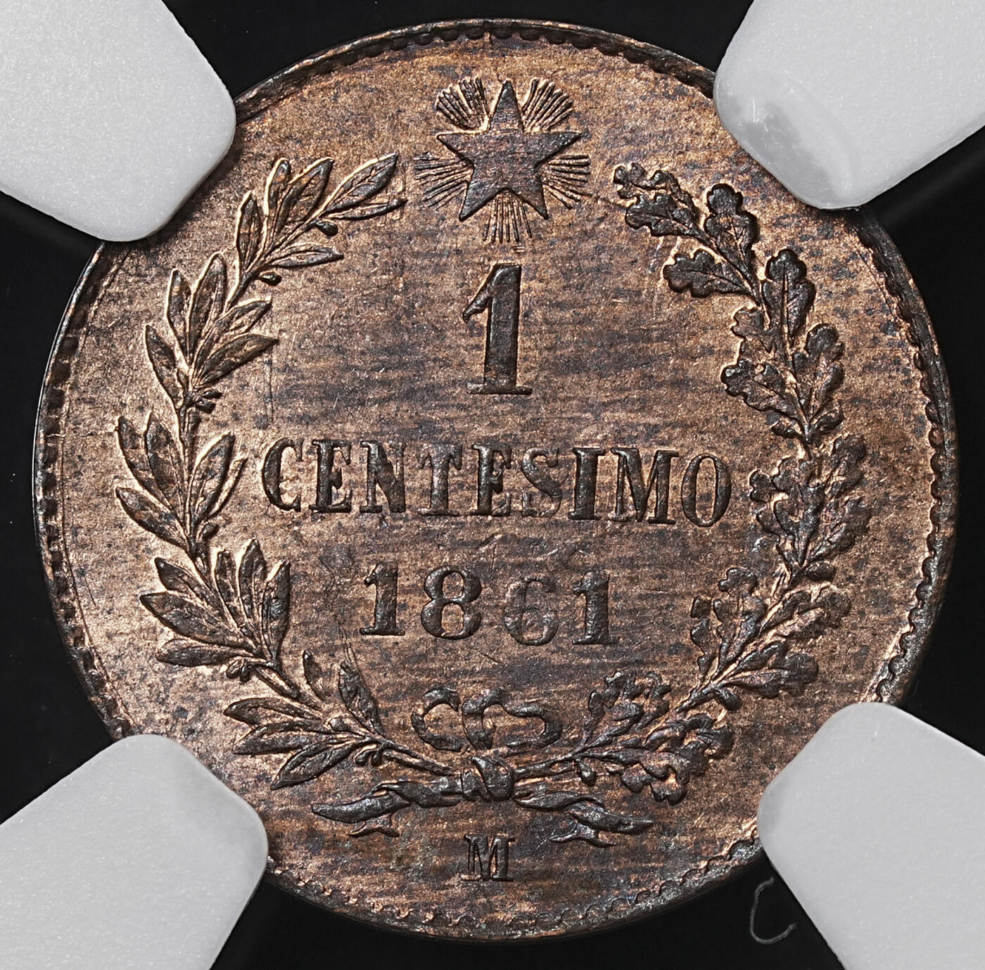 修遠堂世界钱币第九十五期 NGC MS64RB 1861年意大利1分铜币