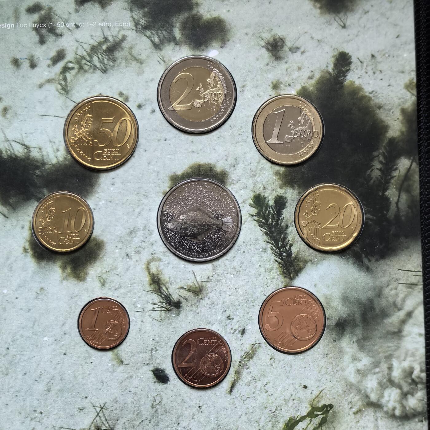 道一币馆币章第一百五十六场 原包装 芬兰2017年欧元套币八枚+纪念章