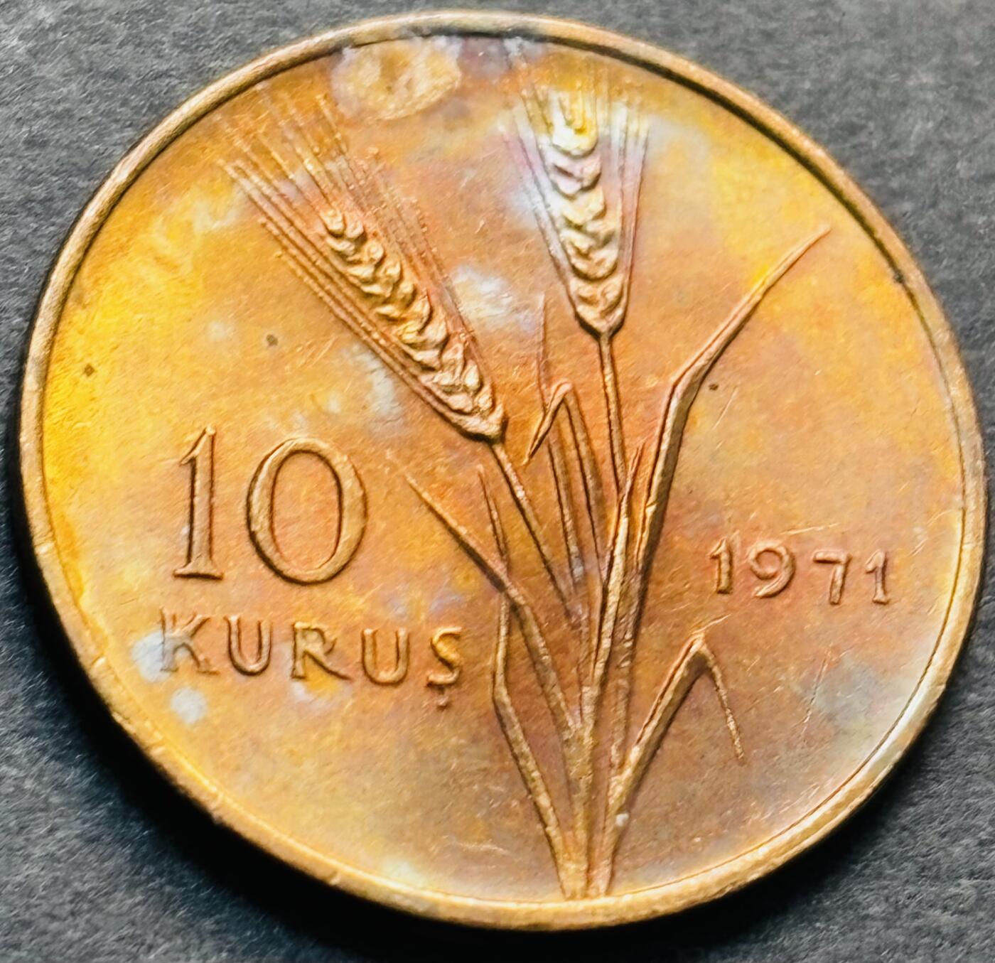 文馨钱币收藏第 284 场，【 长期接收代拍品】老藏家拍品南朝鲜李承晚时期货币，泰国大型纪念币，土耳其各时期及各国套币场 稀少原铜光 1971 年土耳其 10 库鲁 FAO 纪念币，首版首发年只发行三年