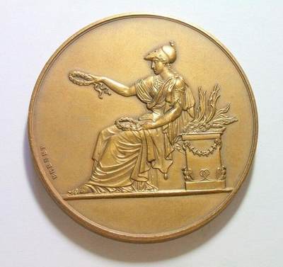 法国1934年玛丽安娜女神坐人坐像 高浮雕精制大铜章 50MM - 法国1934年玛丽安娜女神坐人坐像 高浮雕精制大铜章 50MM