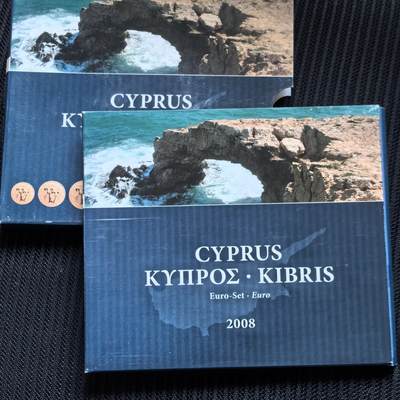 道一币馆币章第一百五十六场 - 原包装 塞浦路斯2008年欧元套币八枚-1