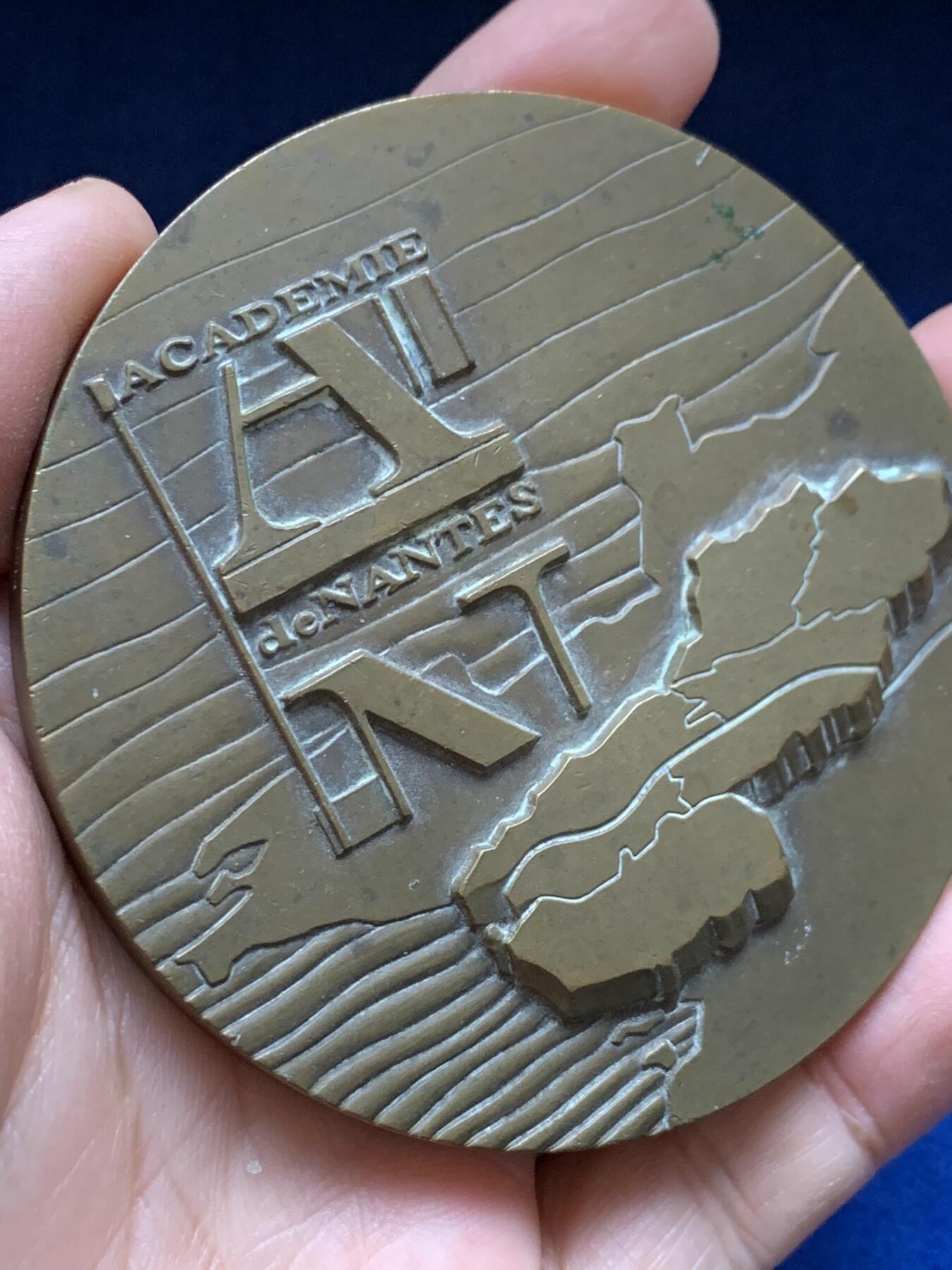 《竞宝斋》第443场 周日，周一，2场连拍 （全场包邮） 法国南特大学区区长大铜章 直径79.5mm 重量274.8g