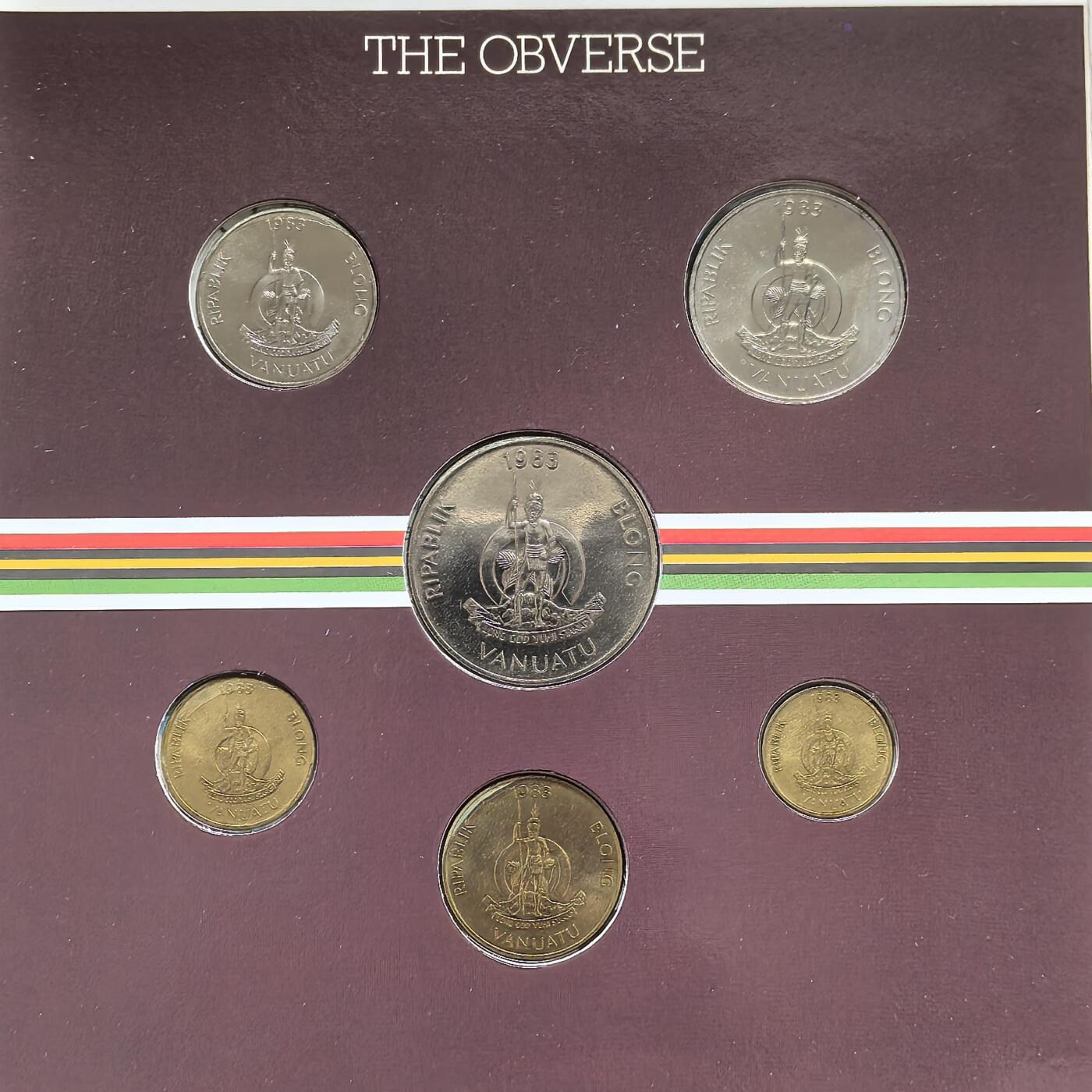 道一币馆币章第一百五十六场 原包装带证书 瓦努阿图1983年套币6枚