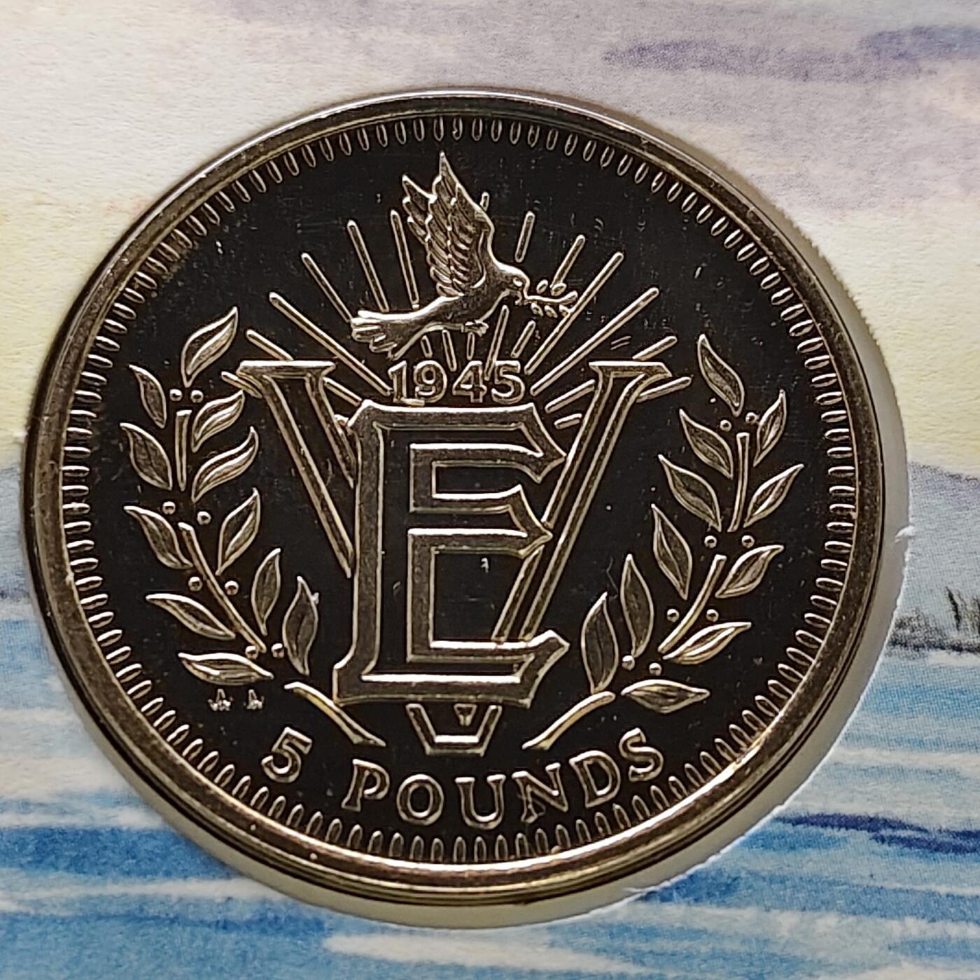 【全场包邮】纯粹捡漏拍482场（免费代拍第19场）-币封+套装+富兰克林（注意佣金） 【邮币封】直布罗陀1995年5镑欧洲解放50周年纪念币邮币封