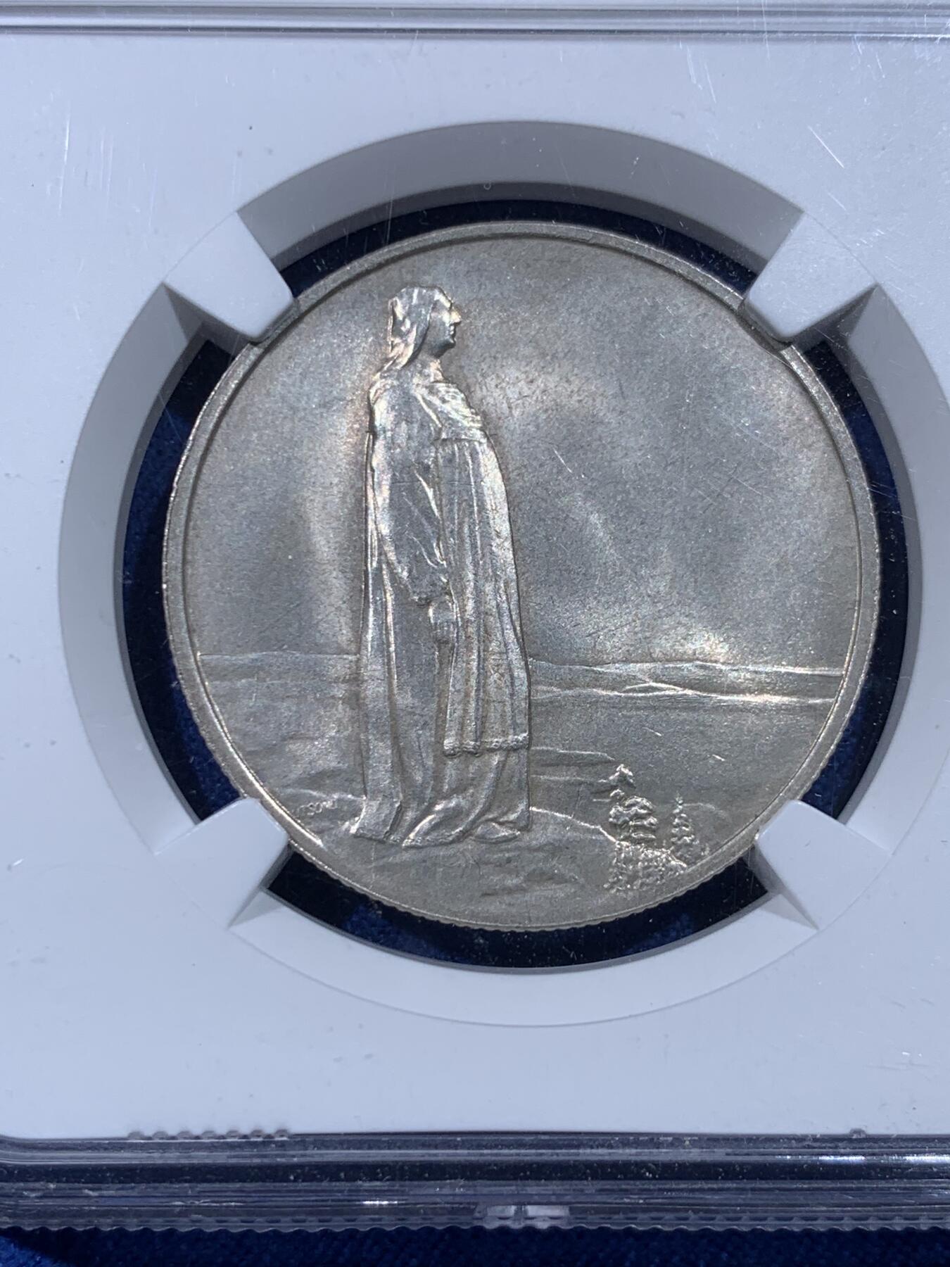 《竞宝斋》第443场 周日，周一，2场连拍 （全场包邮） NGC MS64 挪威1914年宪法百年纪念2克朗银币 银霜转光