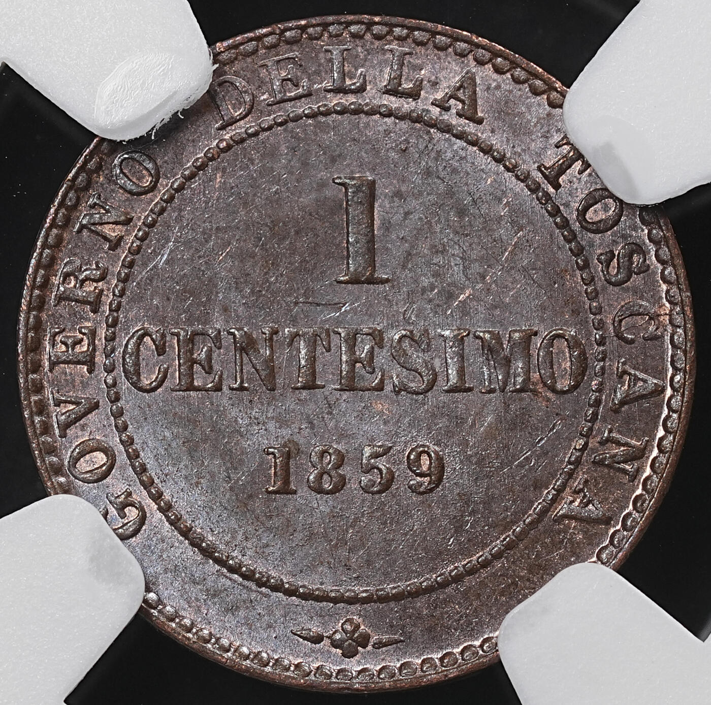 修遠堂世界钱币第九十五期 NGC MS64BN 1859年托斯卡纳1分铜币