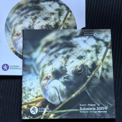 道一币馆币章第一百五十六场 - 原包装 芬兰2017年欧元套币八枚+纪念章