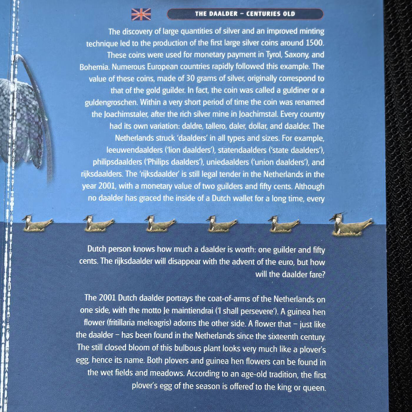 道一币馆币章第一百五十六场 原包装 荷兰郁金香的历史1蒂罗尔纪念币
