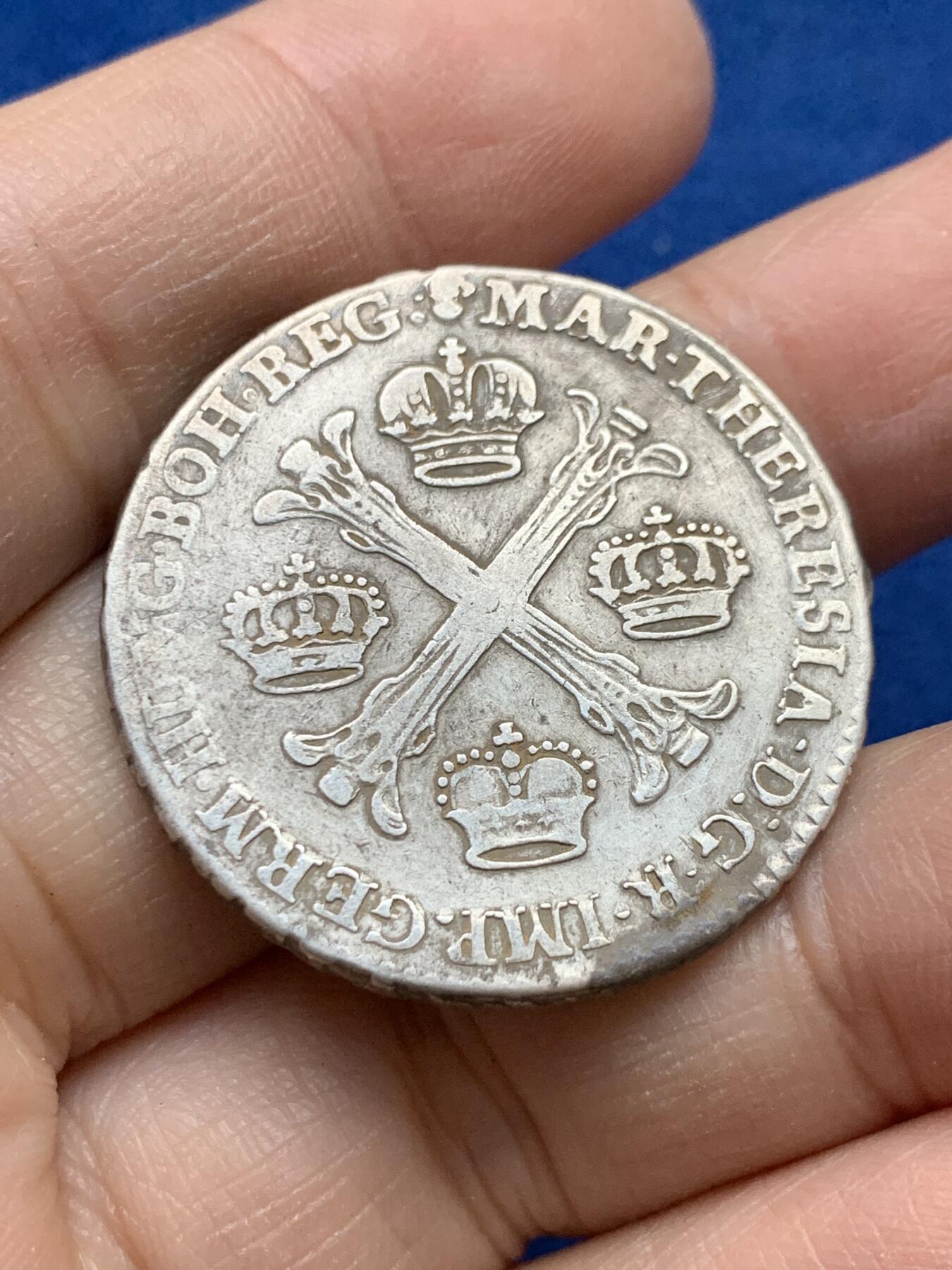 《竞宝斋》第443场 周日，周一，2场连拍 （全场包邮） 奥属尼德兰 1765年 1/2泰勒 银币 少见品种