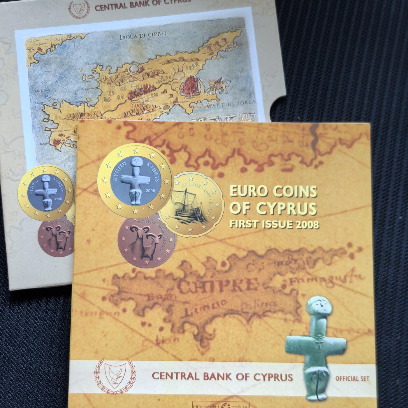 道一币馆币章第一百五十六场 原包装 塞浦路斯2008年欧元套币八枚-2
