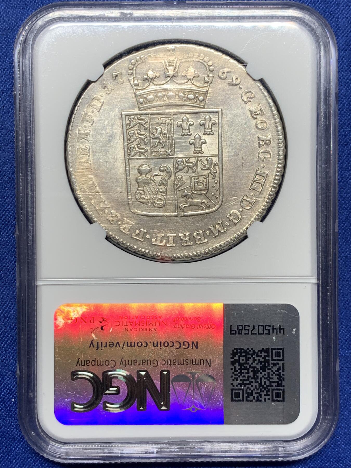 《竞宝斋》第443场 周日，周一，2场连拍 （全场包邮） 亚军分 NGC MS63 德国 1769年 布伦瑞克吕内堡 泰勒大银币 这个时期泰勒 鼻尖完好 眼珠子滴溜的转 值得入藏