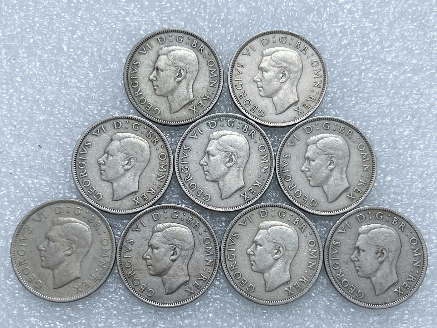 第一海外回流一元起拍收藏 散集专场  第274期 英国乔六2先令硬币 9枚