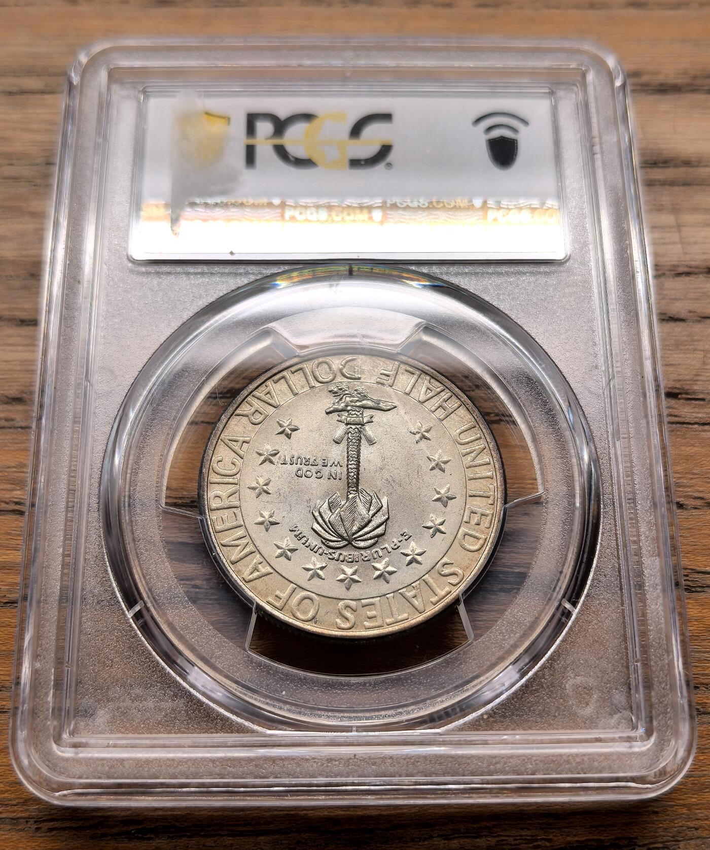 纫秋兰以为佩·凡希社微拍感恩专场 1936美国哥伦比亚特区150周年纪念半美元PCGS-MS67，香槟金包浆，品种稀见，品相卓越的一枚！