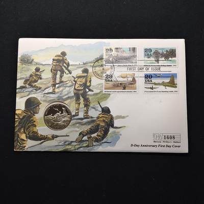 【全场包邮】纯粹捡漏拍482场（免费代拍第19场）-币封+套装+富兰克林（注意佣金） - 【邮币封】美国1995年半美元二战胜利50周年精制纪念邮币封