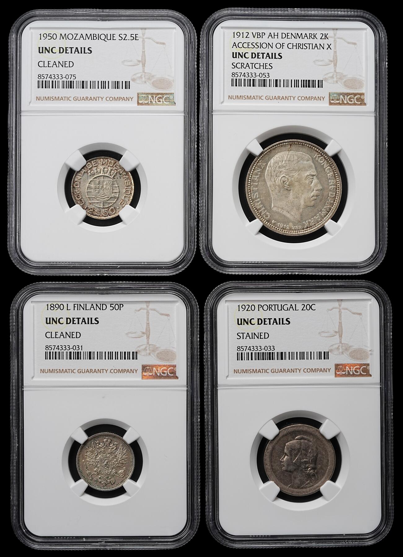 修遠堂世界钱币第九十五期 NGC评级 世界钱币4枚 三银一镍