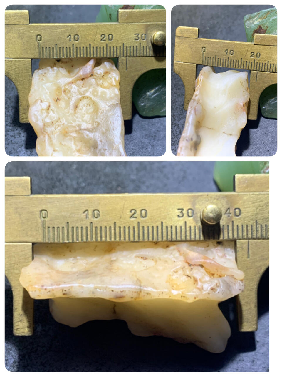 放福利！精美天然地表奶白飘青花风化金丝玉籽料原石一块！