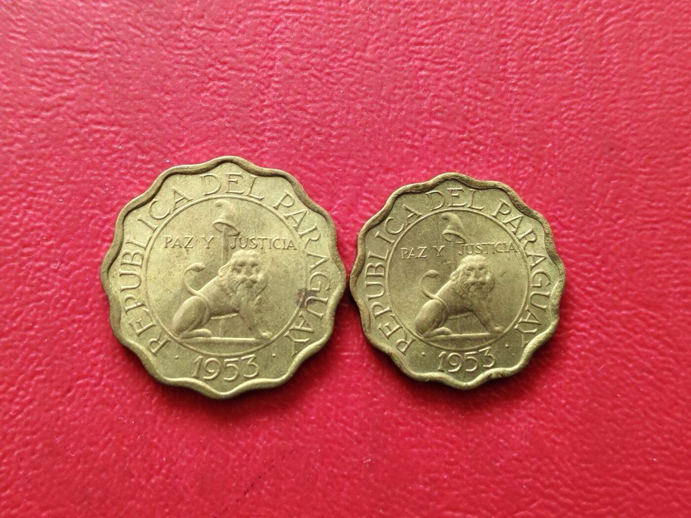 【云涧收藏】第八十一场 巴拉圭1953年10/15分2枚