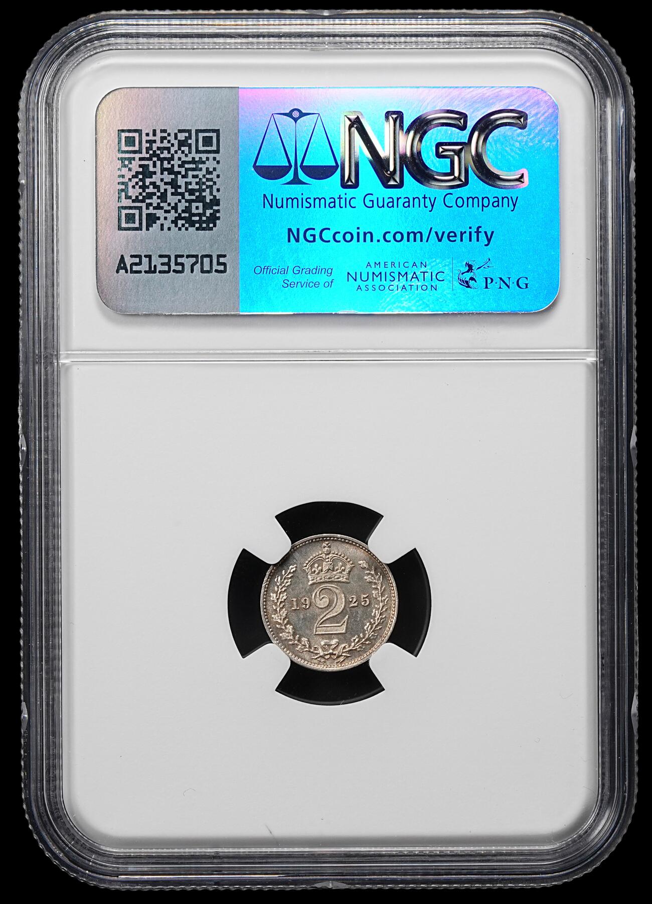 修遠堂世界钱币第九十五期 NGC MS65 1925年英国2便士濯足银币