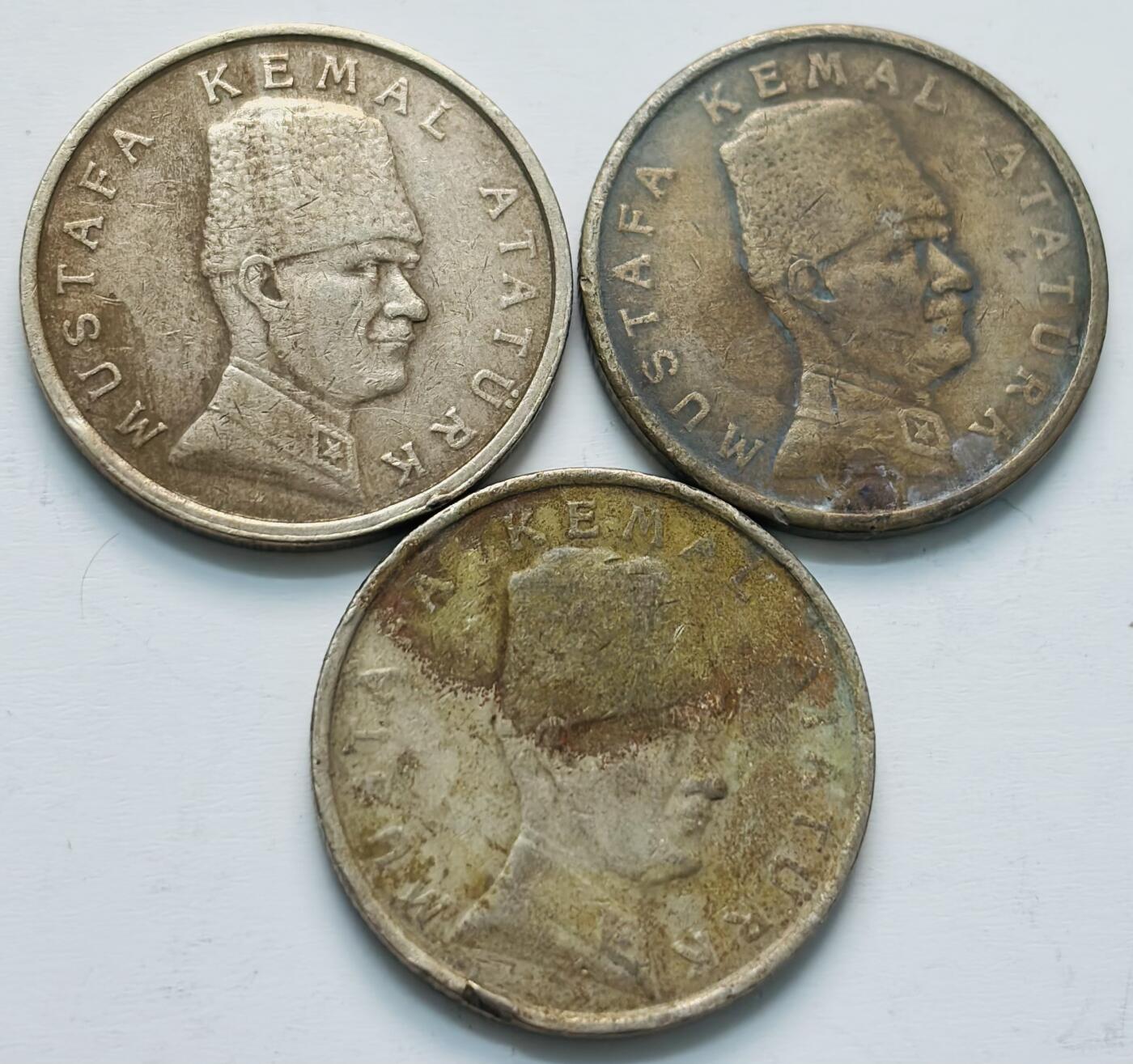 文馨钱币收藏第 284 场，【 长期接收代拍品】老藏家拍品南朝鲜李承晚时期货币，泰国大型纪念币，土耳其各时期及各国套币场 土耳其 10 万里拉 3 枚