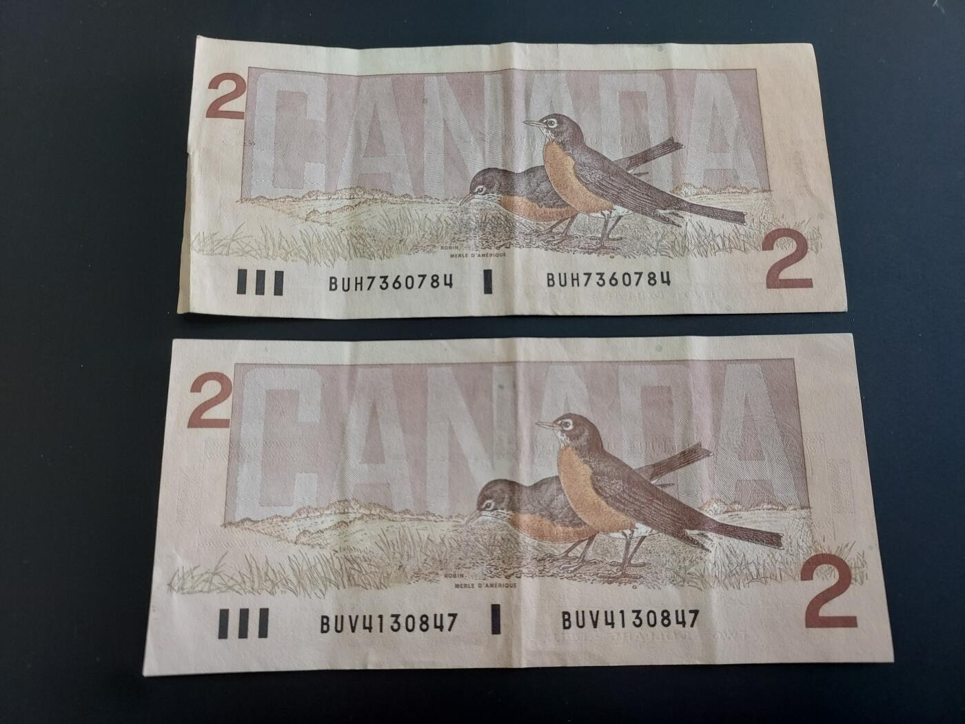 博彦收藏   12月8日 8点 钱币专场 加拿大 女皇2元2张 流通好品