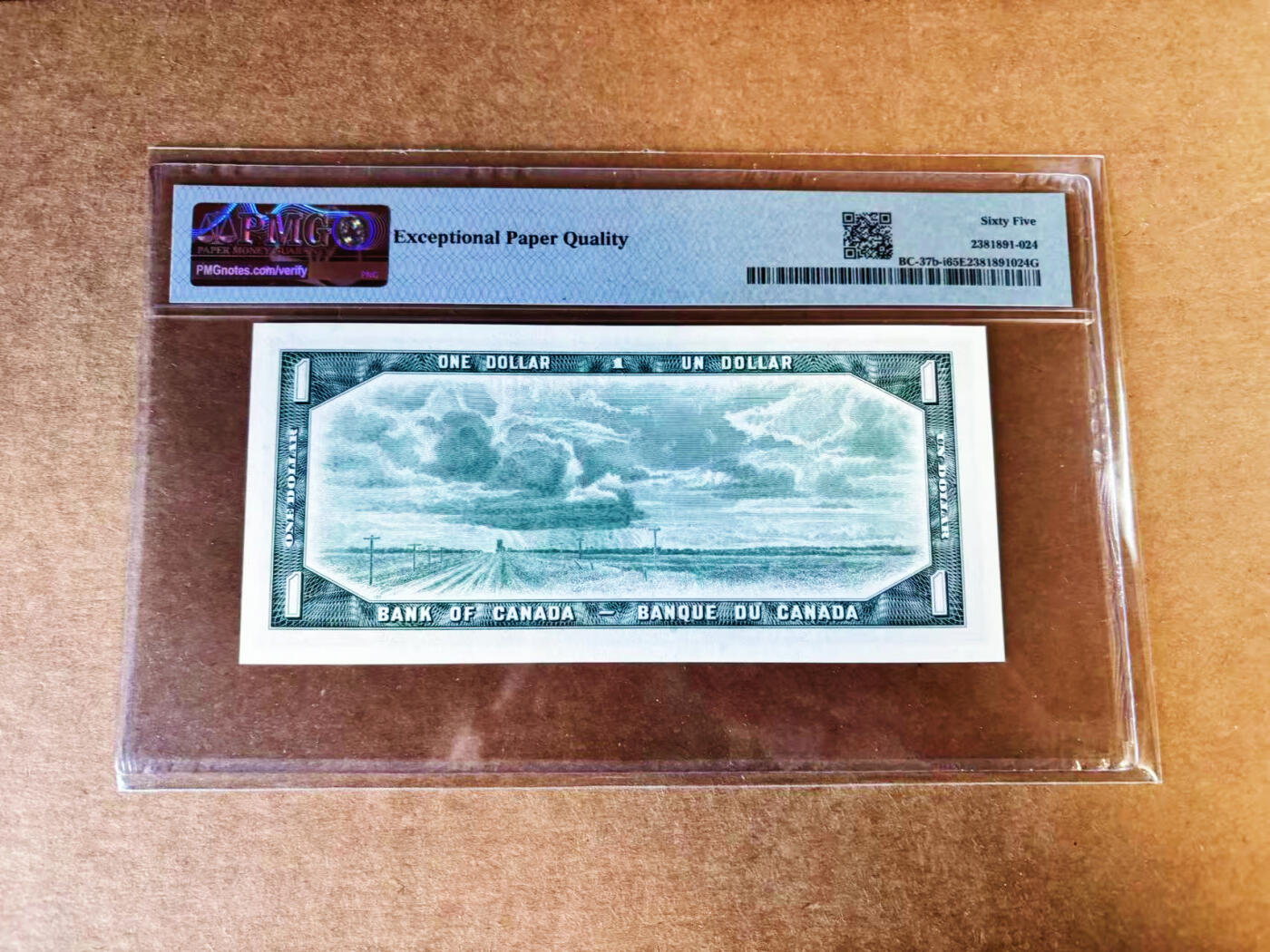 【Blue Auction】世界纸币精拍第757期——18级TOP拍卖/信誉/品质/专业/高效💫 【无47】加拿大 1954年1元 女王 PMG65EPQ