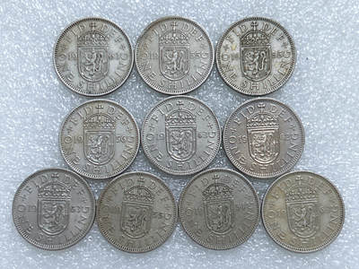 第一海外回流一元起拍收藏 散集专场  第274期 - 英国站狮版1先令硬币 10枚