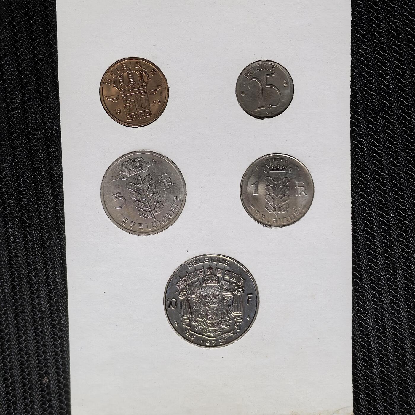 道一币馆币章第一百五十六场 卡册 比利时1973年套币5枚