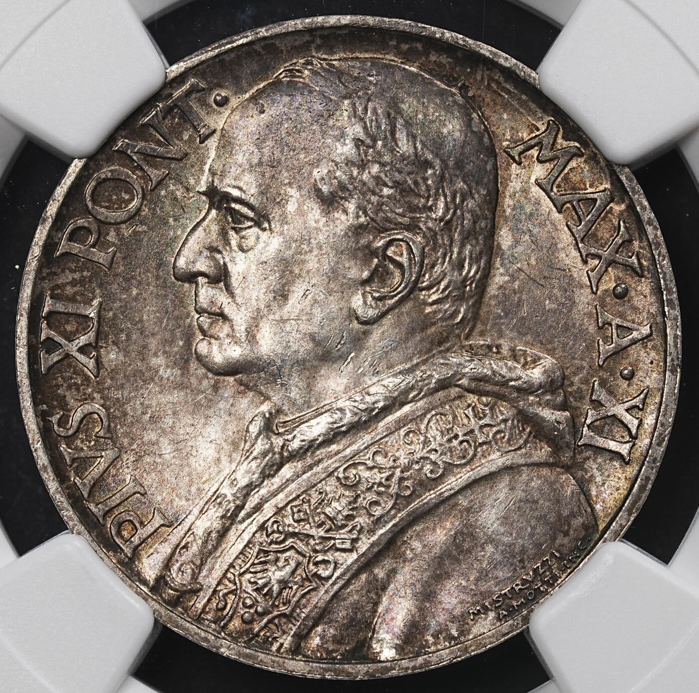 修遠堂世界钱币第九十五期 NGC MS64 1932年梵蒂冈10里拉银币