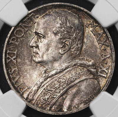 修遠堂世界钱币第九十五期 - NGC MS64 1932年梵蒂冈10里拉银币