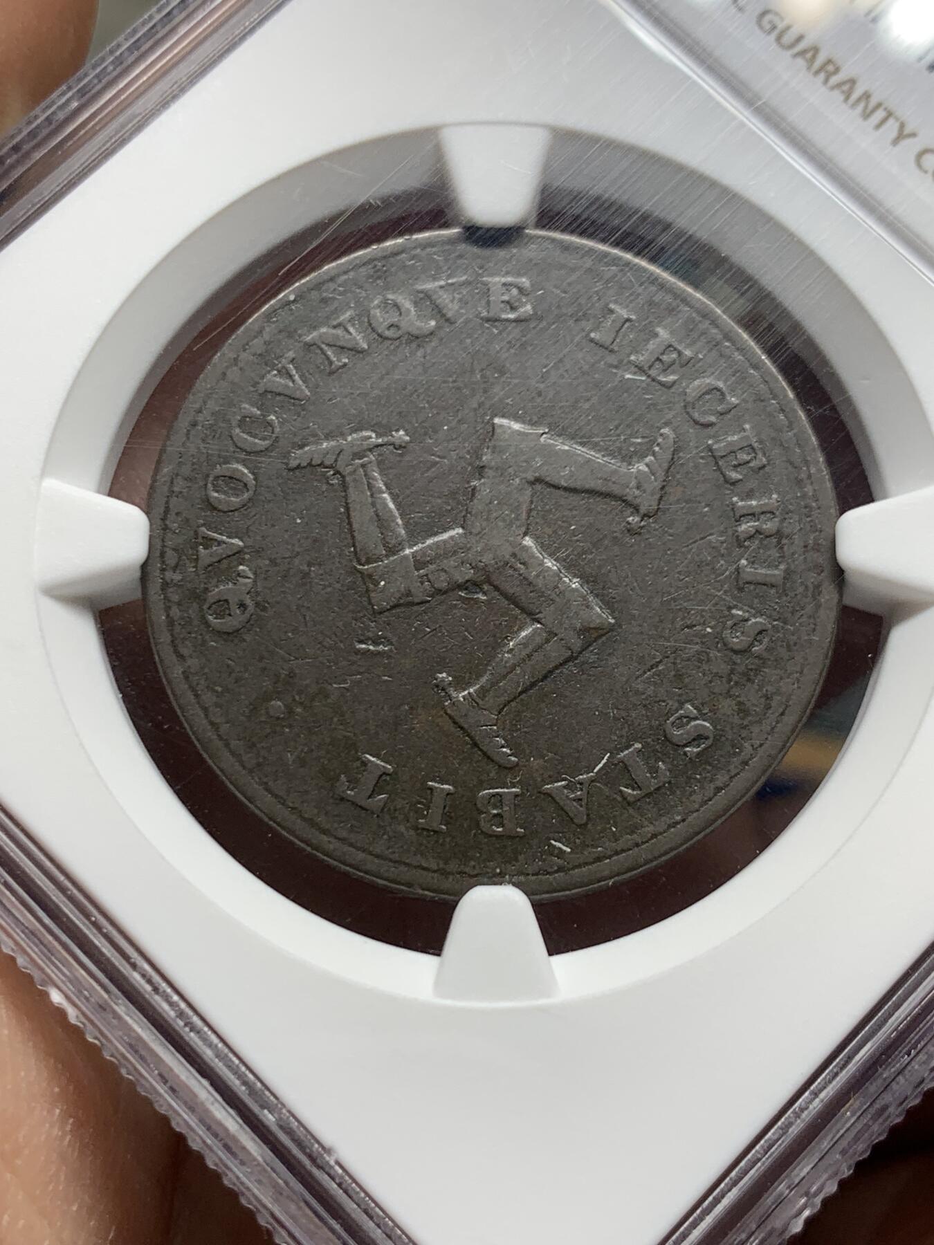 《竞宝斋》第443场 周日，周一，2场连拍 （全场包邮） NGC FD 英属马恩岛1811年乔治三世1便士铜币