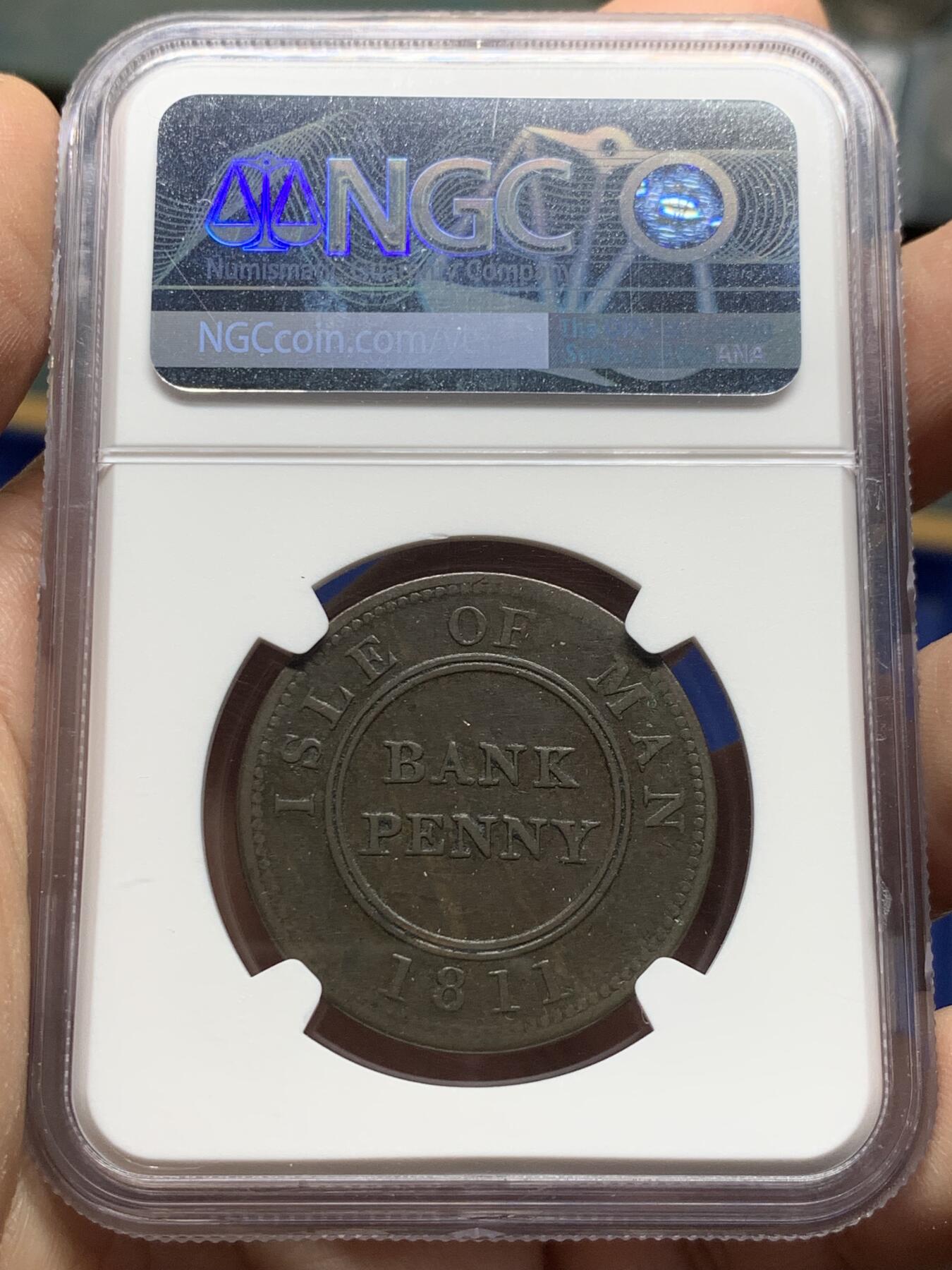 《竞宝斋》第443场 周日，周一，2场连拍 （全场包邮） NGC FD 英属马恩岛1811年乔治三世1便士铜币