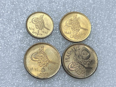 第一海外回流一元起拍收藏 散集专场  第274期 - 埃及金字塔黄铜币 4枚 原光品