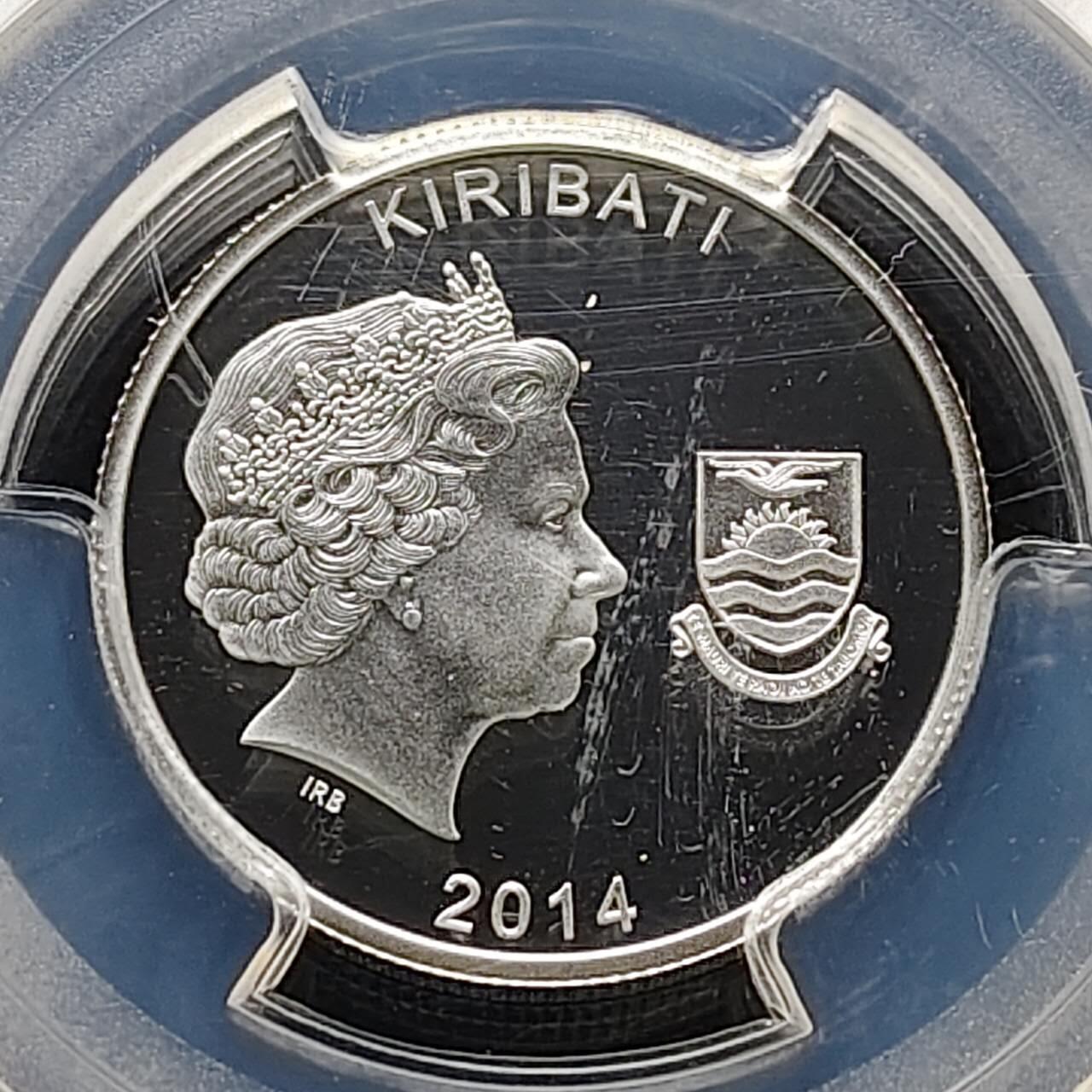 【全场包邮】纯粹捡漏拍485场（免费代拍第22场） 【收藏级·亚军分】基里巴斯2014年10元铭记一战系列奔赴精制纪念银币-PCGS PR69 DCAM