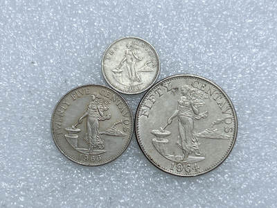 第一海外回流一元起拍收藏 散集专场  第274期 - 菲律宾火山女神版10-50分硬币 3枚