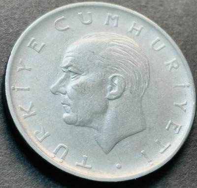 文馨钱币收藏第 284 场，【 长期接收代拍品】老藏家拍品南朝鲜李承晚时期货币，泰国大型纪念币，土耳其各时期及各国套币场 - 星月形向左 1967 年土耳其 1 里拉大币，有磁版