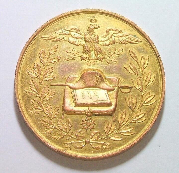 【艺术】法国艺术大章1869年 拿破仑诞辰百年 高浮雕精制大镀金章 50MM